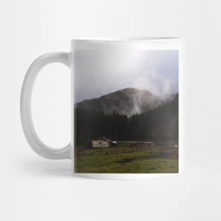 Cabin by the Misty Forest Mug